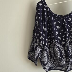 La Vie En Rose Midnight Blue Floral Top